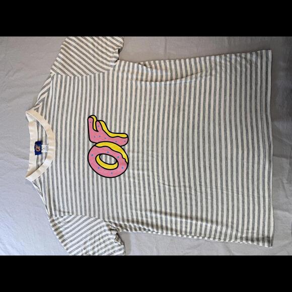 OFWGKTA Striped T-shirt Odd Future Logo Donuts Striped Tee - Picture 1 of 3